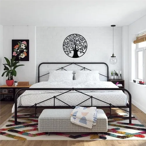 Vista 5 de Remenna Arte de pared de metal, árbol de la vida, decoración de pared de 23 pulgadas, árbol genealógico de metal, para colgar en la pared, Árbol