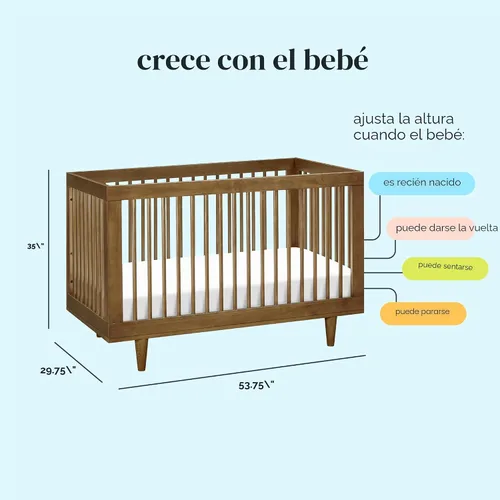Vista 6 de Davinci Marley Cuna convertible 3 en 1, nogal