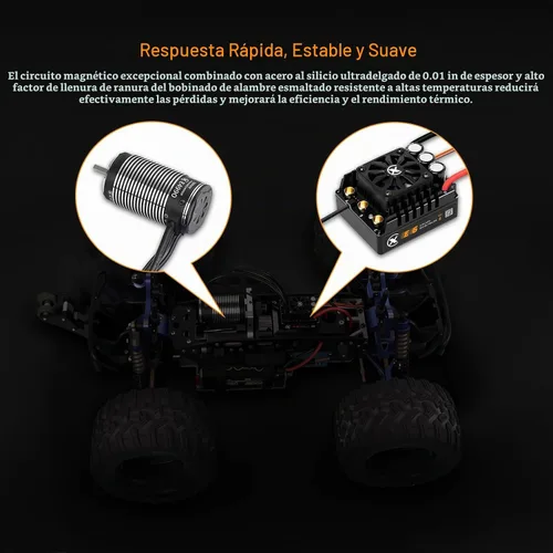 Vista 6 de XC E6 3-8S 200A Sensored Brushless ESC y E4990 Motor Combo para 1/6 RC Car