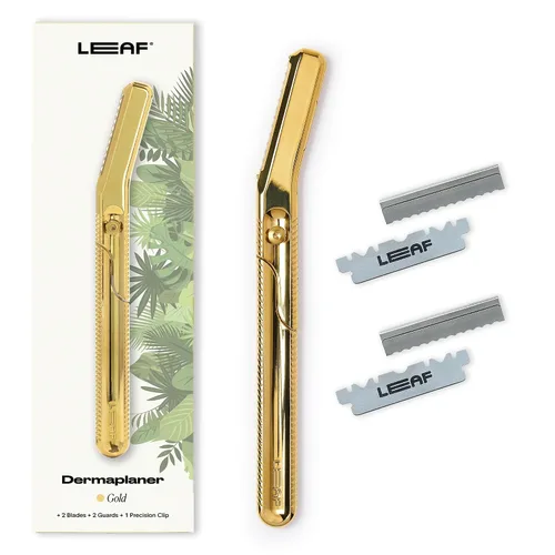 Vista 10 de Leaf Shave The Leaf Dermaplaner, Black - Maquinilla de afeitar dermaplaning reutilizable y herramienta exofliante para mujeres