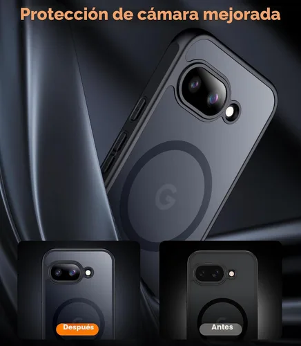 Vista 5 de SPIDERCASE Funda magnética para Google Pixel 9A, protección contra caídas de grado militar, delgada, translúcida, mate, a prueba de golpes