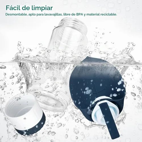 Vista 6 de Uppetly Botella de agua para perros, botella de agua para mascotas con contenedor de alimentos y alimentador para beber, a prueba de fugas, sin BPA