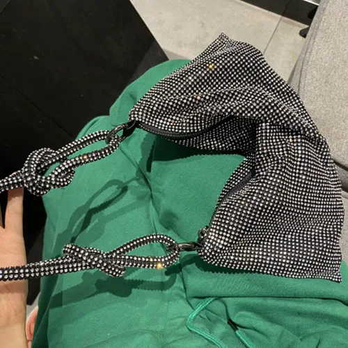 Vista 6 de Bolso de mano con diamantes de imitación bolso de noche brillante para mujer bolso de noche bajo las axilas bolsas de hombro para cena fiesta boda