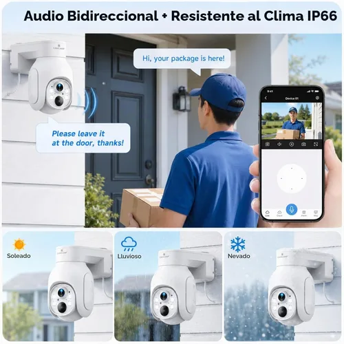 Vista 8 de Camcamp Solar Security Cameras Wireless Outdoor 4 Pack, Home Camera System Blanco
