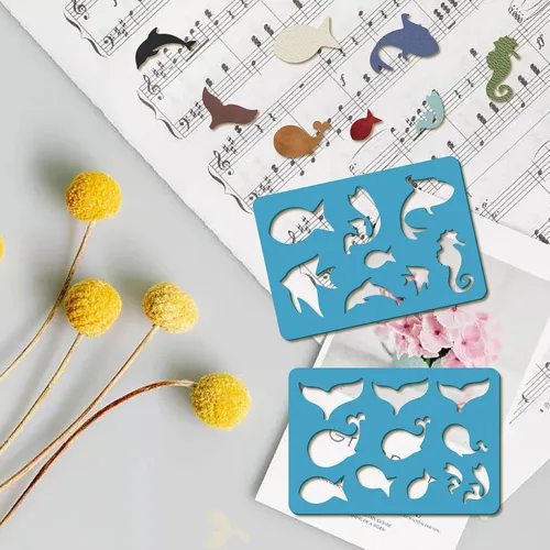Vista 6 de GORGECRAFT Plantilla de 2 estilos para hacer aretes, plantilla de animales marinos, criaturas oceánicas, plantillas de formas de joyería, plantillas
