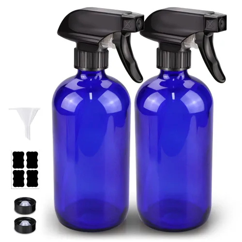 Vista 13 de Bontip Botella pulverizadora de vidrio de 16 onzas para limpieza, plantas Ámbar