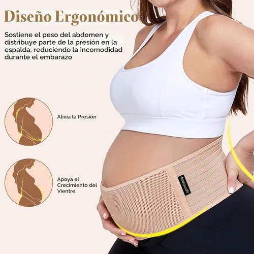 Vista 2 de ChongErfei Pregnancy Belly Band Maternity Belt Back Support Beige