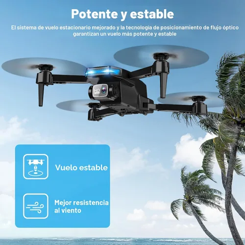 Vista 6 de Drone con cámara 1080P - Drone plegable RC Quadcopter FPV con control Negro