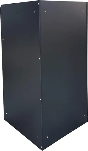 Vista 3 de FixtureDisplays® Black Restaurant - Recipiente de basura de comida rápida con puerta con bisagras, bandeja empotrada superior, capacidad