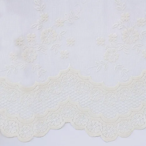 Vista 5 de Loft Living Melody Panel de cortina de encaje jacquard para ventana, 56 x 72 pulgadas, cáscara de huevo