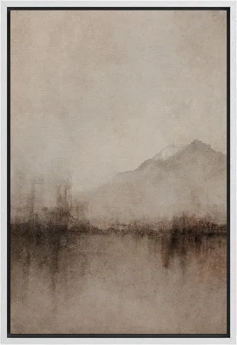 Vista 45 de SIGNFORD Lienzo enmarcado para pared, acuarela pastel, rosa, puesta de sol, nube, naturaleza, ilustraciones de área silvestre, arte moderno