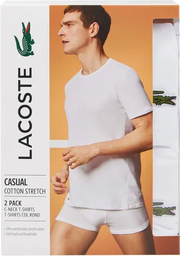 Vista 2 de Lacoste Men's Casual Classic Cotton Stretch 2 Pack Crewneck T-Shirts