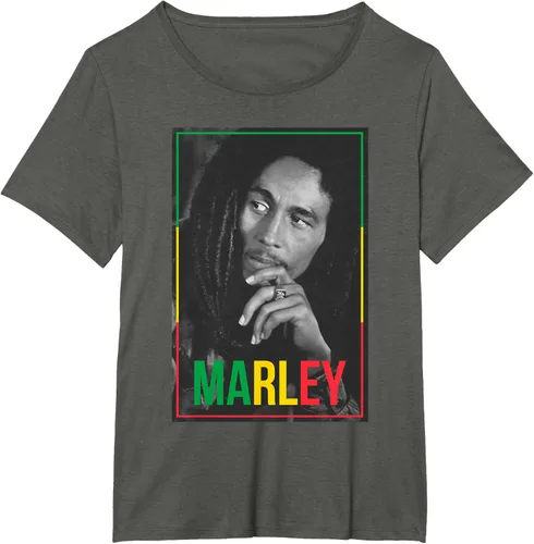 Vista 58 de Camiseta blanca oficial de Bob Marley Photo S Negro