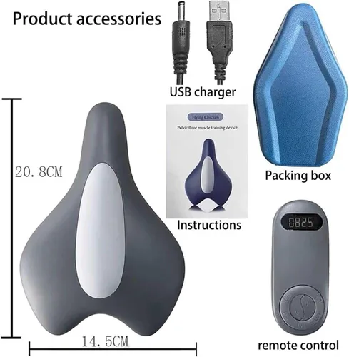 Vista 7 de Entrenador muscular de suelo pélvico para mujeres y hombres con 5 engranajes de intensidad Dispositivo ejercitador Kegel de control remoto