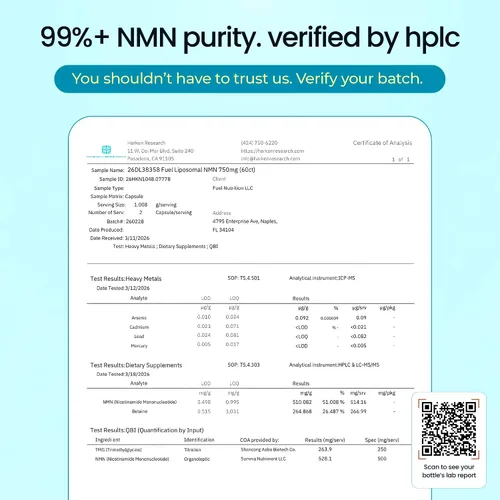 Vista 4 de NMN liposomal de 750 mg por porción (500 mg NMN + 250 mg de TMG) – Suplemento de mononucleótido de nicotinamida de absorción mejorada – Soporte