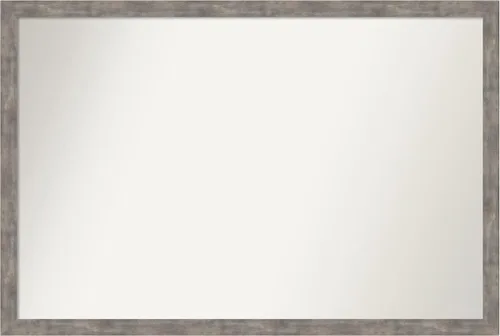 Vista 270 de Amanti Art Silver Bathroom Mirror for Over Sink, 26x45 Custom Made Marred Pewter Rectangle Vanity Mirror, Oversize Casual Wood Frame, Hangs Estaño