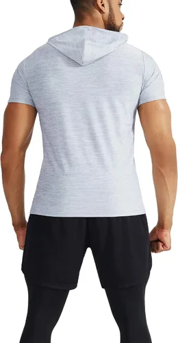 Vista 6 de NELEUS Camisa deportiva Dry Fit Performance con capucha para hombre