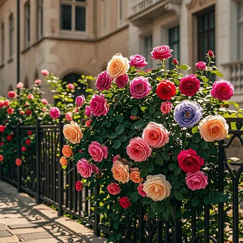 Vista 2 de Más de 300 semillas de rosas trepadoras para plantar, raras variadas trepadoras, rosas rosadas, arbustos, vid, sin OMG, semillas de reliquia, flores