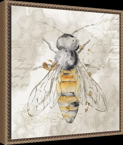 Vista 2 de Amanti Art Lienzo enmarcado para pared, 16 x 16 pulgadas, abeja reina II por Eva Watts, lienzo enmarcado para pared, obras de arte de animales