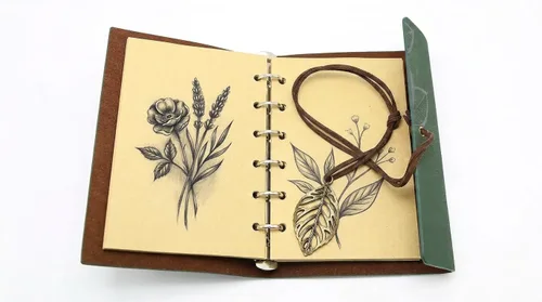 Vista 6 de Funda para notebook de cuero sintético, estilo vintage, con diseño de hojas, Negro