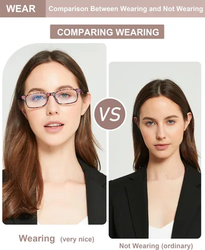 Vista 6 de Lentes de lectura para mujer, elegantes lectores con bloqueo de luz azul, anteojos para mujer, anteojos de computadora de moda