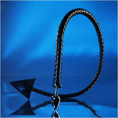 Vista 3 de Metal Anal Plug Pu Cuero Látigo Sexo Anal Cola Cosplay Butt Plug Juegos para adultos Rendirse y controlar Juguetes sexuales anales
