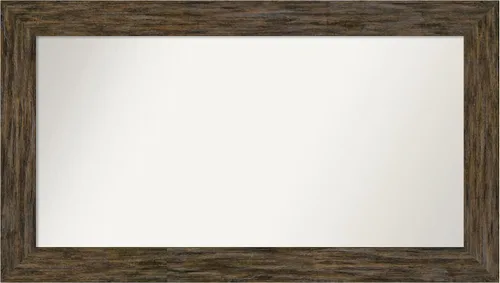 Vista 71 de Amanti Art Espejo personalizado, espejo de baño marrón Fencepost, espejo de pared o espejo de tocador de baño sobre el fregadero (27 x 27 pulgadas)