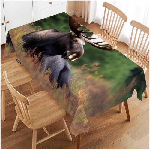 Vista 12 de Swono Mantel rectangular de Halloween de 52 x 70 pulgadas, diseño de araña negra de terror en telaraña, luna, resistente para mesas rectangulares