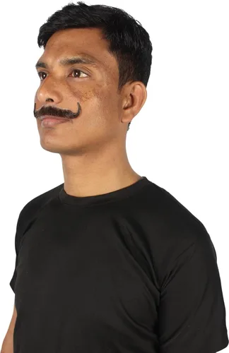 Vista 7 de HPO Bigote clásico para adultos y hombres Varios colores Cabello facial falso novedoso Accesorio de disfraz para adultos