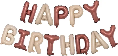 Vista 12 de Letras de aluminio de 16 pulgadas con texto en inglés «Happy Birthday» de color negro para hombres, mujeres, niños, suministros de decoración