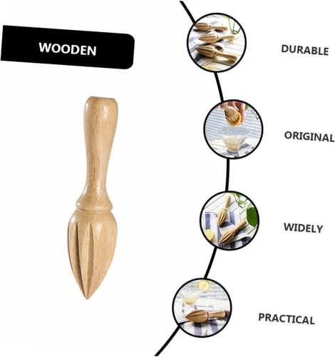 Vista 6 de Zerodeko Wooden Lemon Juicer Squeezer Manual Citrus Reamer Hand Press Fruit Extractor Ergonomic Design for Fresh Orange and Grapefruit Juice at Home