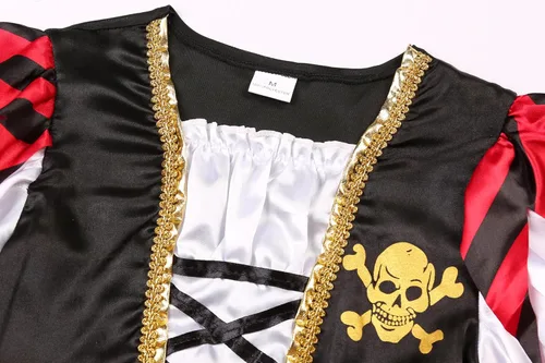 Vista 5 de Bordazor Disfraz de pirata para niñas, disfraz de princesa bucanera para fiesta de Halloween