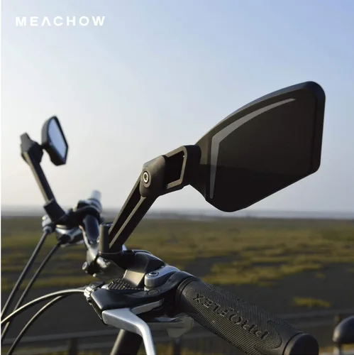 Vista 4 de Nueva lente de cristal resistente a los arañazos, espejo de bicicleta para manillar, espejo retrovisor seguro ajustable, espejo de bicicleta, ME-003