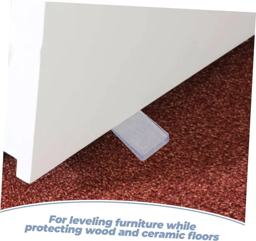 Vista 6 de DOITOOL 8 piezas de tapete para muebles, almohadilla de elevación de mesa, bloque de tope de puerta, cuñas de inodoro, no rayones, para nivelar