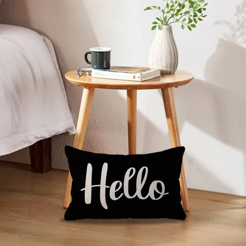 Vista 2 de ULOVE LOVE YOURSELF Hello - Fundas de almohada lumbar, rústicas, decorativas, rectangulares/de cintura, 12 x 20 pulgadas, fundas de cojín