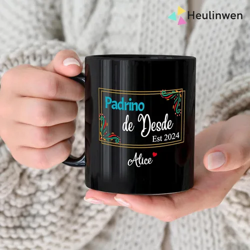 Vista 6 de Padrinos De Bautizo Propuesta Set 2 Tazas Café 11Oz, Quieres Ser Mis Padrinos De Bautizo, Quieres Ser Mi Madrina est 2024, Dios Padrinos Presenta