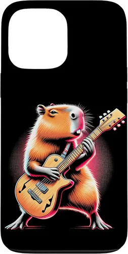 Vista 23 de iPhone 16 Capybara Playing Guitar Like A Rocker Guitarist Rock'n Roll Case