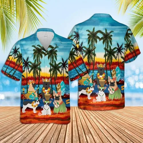 Vista 2 de Aloha - Camisas hawaianas para hombre y perro diseño de verano con botones para vacaciones playa para hombres y mujeres conjunto de 50
