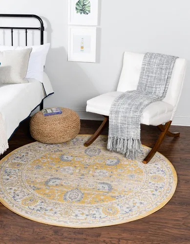 Vista 9 de Unique Loom Whitney Collection - Alfombra tradicional con borde (7 pies x 7 pies octagonal, gris nube)