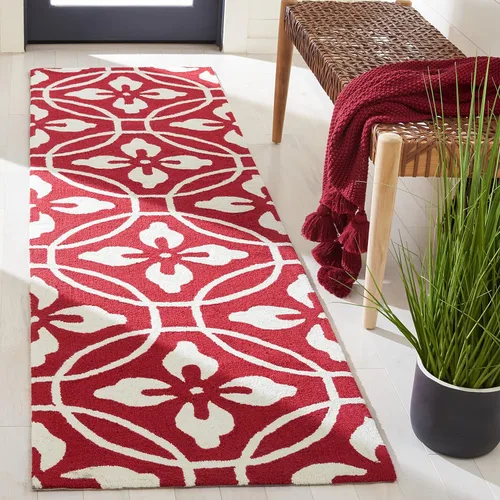 Vista 23 de SAFAVIEH Four Seasons Collection FRS236E - Alfombra de pasillo floral con gancho a mano, 2 pies 3 pulgadas x 8 pies, color chocolate y marfil