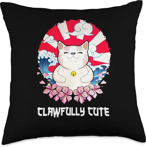 Vista 4 de Clawfully Cute Cat Mom Birthday Cat Dad Bday Cat Lover Funny Throw Pillow