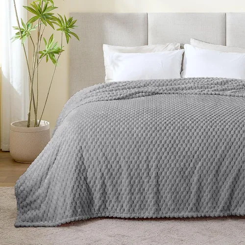 Vista 9 de BEDELITE Manta de forro polar para sofá y cama, manta decorativa de jacquard 3D de almendra, súper suave y acogedora, manta mullida cálida adecuada