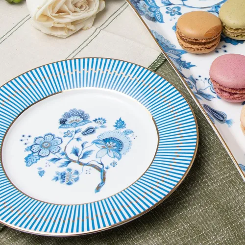 Vista 2 de Gracie Bone China Blue Danubio - Platos de postre (6.75 pulgadas)