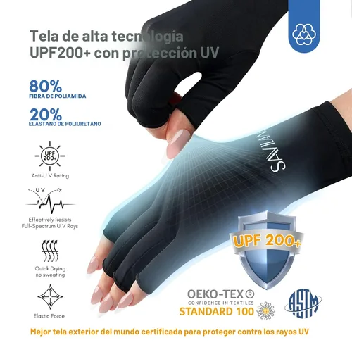 Vista 7 de SAVILAND Guantes UV para uñas: guantes profesionales UPF200+ U V para manicura de gel, anti UVA y UVB 999+ guantes para lámpara de uñas de gel