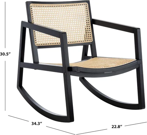 Vista 3 de Safavieh Couture Perth - Mecedora de ratán negro y natural