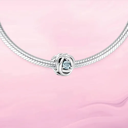 Vista 2 de VALGACLS Dijes de plata de ley 925 con forma de corazón de amor para pulsera collar dije de feliz cumpleaños dije de círculo de eternidad