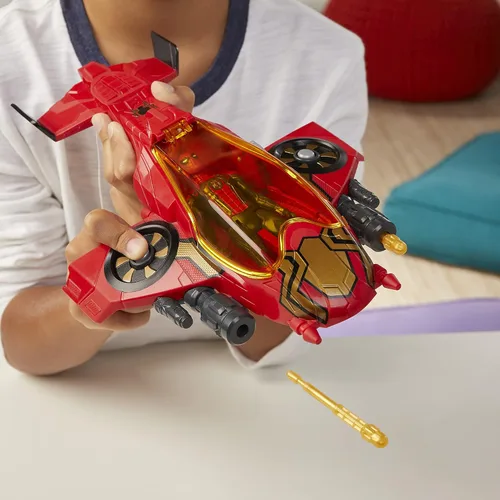 Vista 6 de Spider-Man Marvel: Spider Escape Jet, con 3 figuras de acción en escala de 6 pulgadas, incluyendo Spider-Man y Marvel's Vulture, 4 proyectiles, a