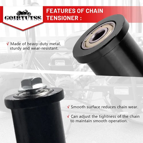 Vista 5 de Tensor de Cadena de Bicicleta Mini de 8 mm con Rodillo de 1-3/4" adecuado para Coleman CT100U CC100X, Baja Doodlebug DB30, Motovox MBX10/MBX11