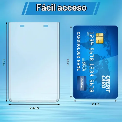Vista 2 de Tinlade Paquete de 10 portatarjetas de plástico duro con bloqueo permanente, soporte vertical transparente para tarjetas de identificación, funda