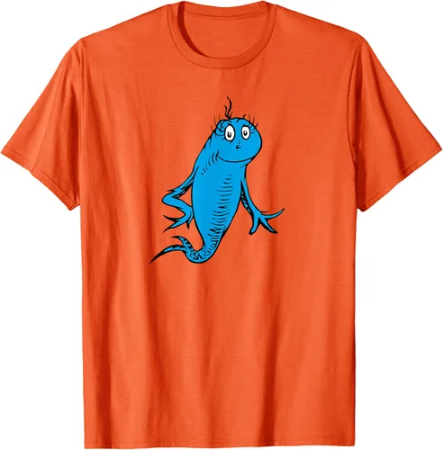 Vista 74 de Dr. Seuss Blue Fish Character - Camiseta con licencia oficial Negro